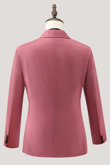 Coral Notched Lapel 3 Piece Single Breasted Men's Formal Suits